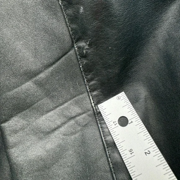 Vintage Cooper Leather Jacket Mens 46 Black Bomber Flight Epaulets Band Hand 80s
